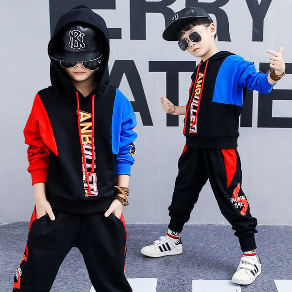 Boys spring suit 2024 Korean children's clothing in the big boy boy long-sleeved sports two-piece suit tide clothes - Muhaab