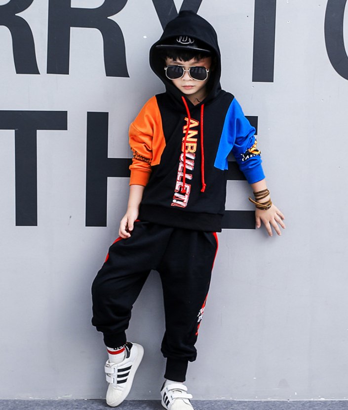 Boys spring suit 2024 Korean children's clothing in the big boy boy long-sleeved sports two-piece suit tide clothes - Muhaab