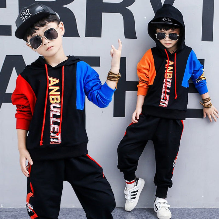 Boys spring suit 2024 Korean children's clothing in the big boy boy long-sleeved sports two-piece suit tide clothes - Muhaab