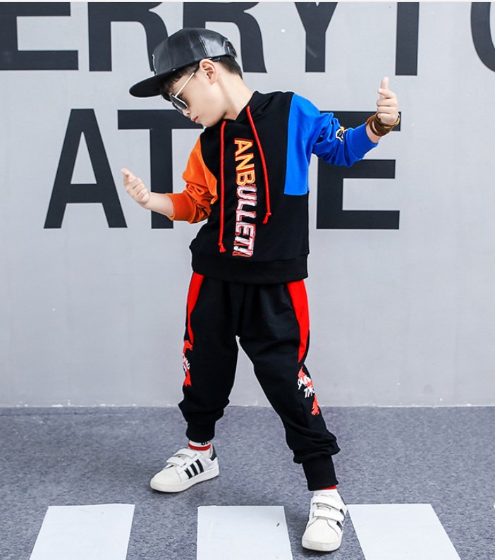 Boys spring suit 2024 Korean children's clothing in the big boy boy long-sleeved sports two-piece suit tide clothes - Muhaab