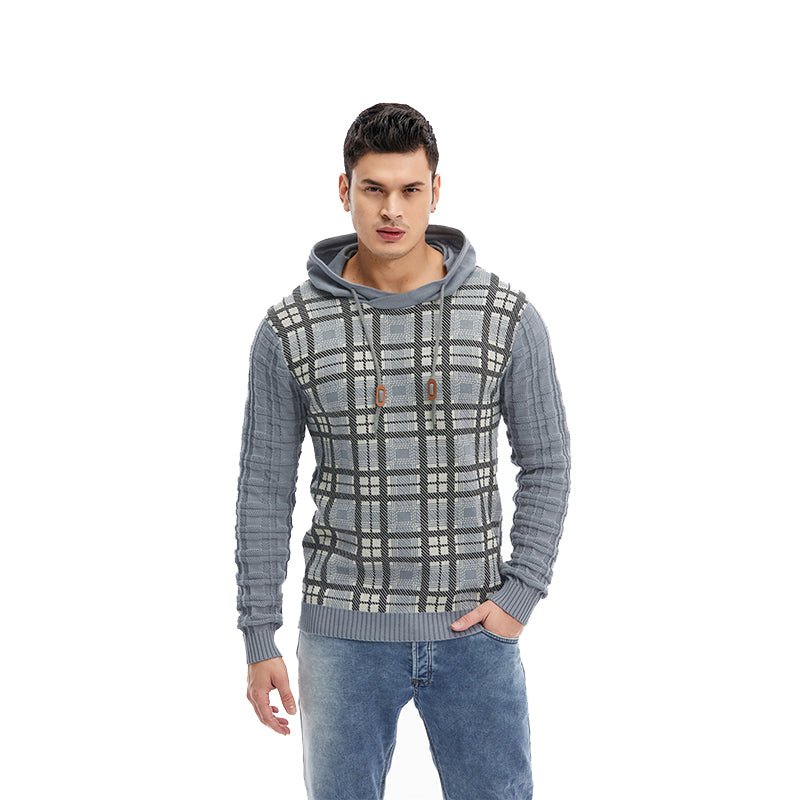 Breathable Outdoor Sports Pullover Plaid US Size Men Hoodies - Muhaab
