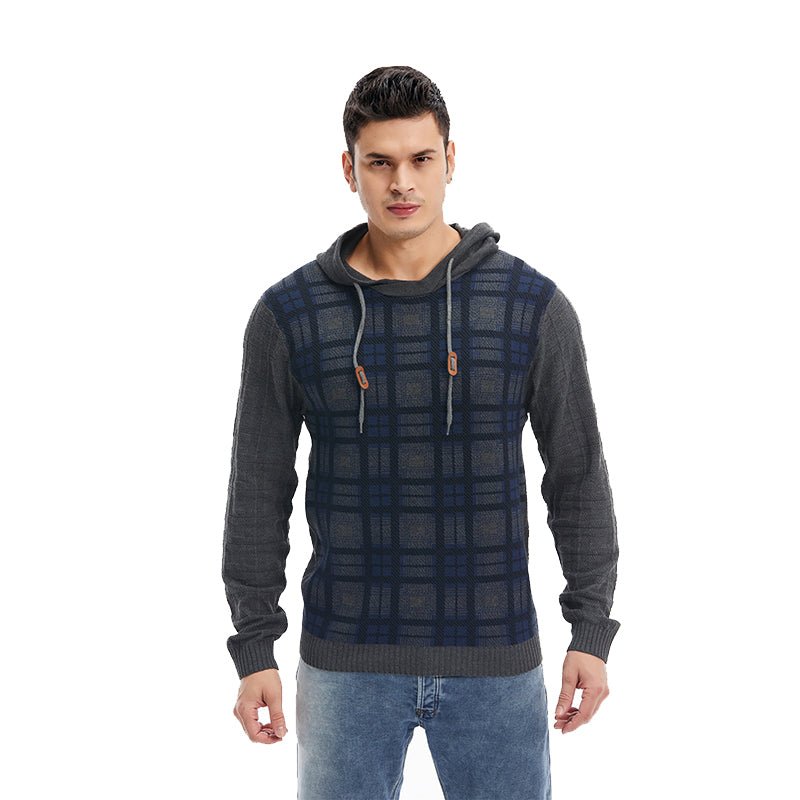 Breathable Outdoor Sports Pullover Plaid US Size Men Hoodies - Muhaab