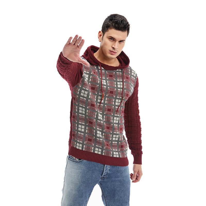 Breathable Outdoor Sports Pullover Plaid US Size Men Hoodies - Muhaab