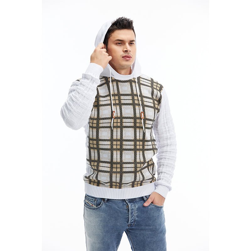 Breathable Outdoor Sports Pullover Plaid US Size Men Hoodies - Muhaab