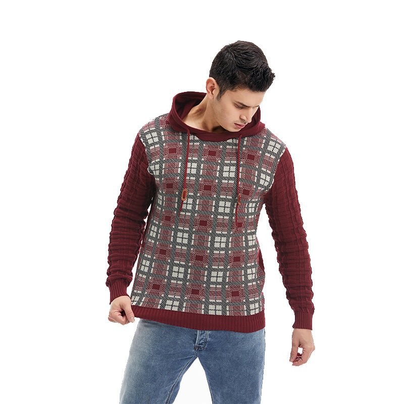 Breathable Outdoor Sports Pullover Plaid US Size Men Hoodies - Muhaab