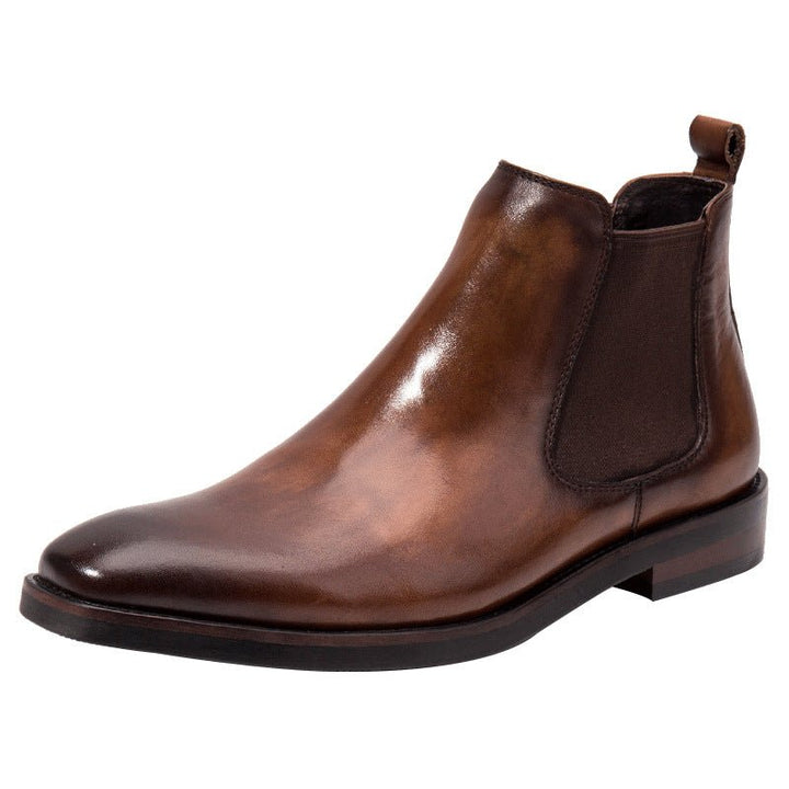 Brown Head Leather Business Shoes For Men - Muhaab