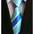 Business Executive Tie Polyester Silk Jacquard Big Stripe Tie - Muhaab