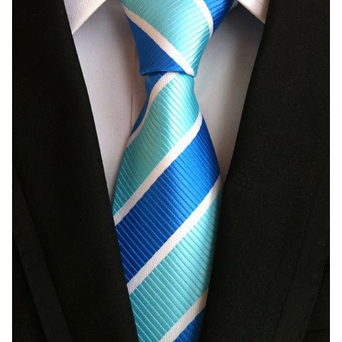 Business Executive Tie Polyester Silk Jacquard Big Stripe Tie - Muhaab