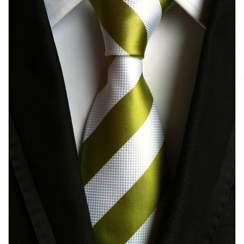 Business Executive Tie Polyester Silk Jacquard Big Stripe Tie - Muhaab