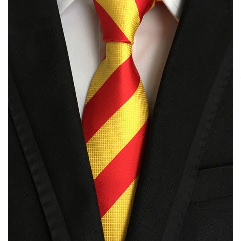 Business Executive Tie Polyester Silk Jacquard Big Stripe Tie - Muhaab