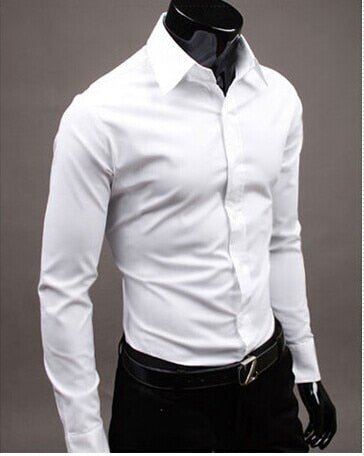 Business Shirt Men Young Men'S Self-Cultivation Workwear Best Man White Shirt Dress - Muhaab