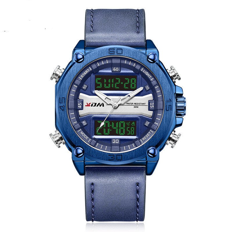 Calendar Alarm Clock Big Dial Belt Sports Waterproof Men's Watch - Muhaab