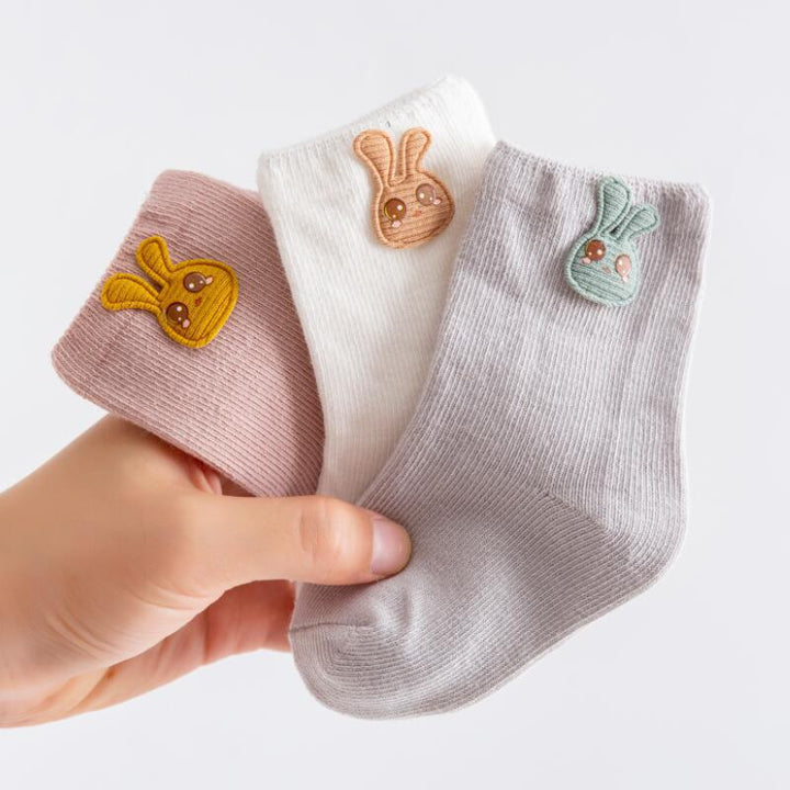 Cartoon Patch Children's Socks 3 Pairs Accessories - Muhaab