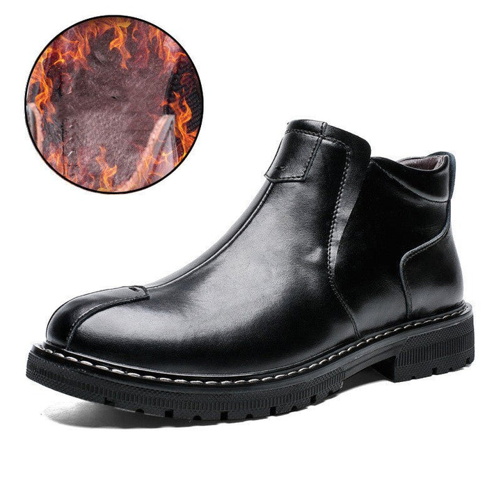 Casual Leather Shoes Martin Boots Men Plus Size - Muhaab