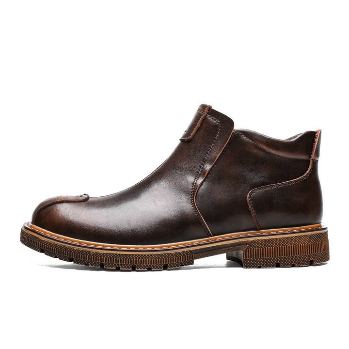 Casual Leather Shoes Martin Boots Men Plus Size - Muhaab