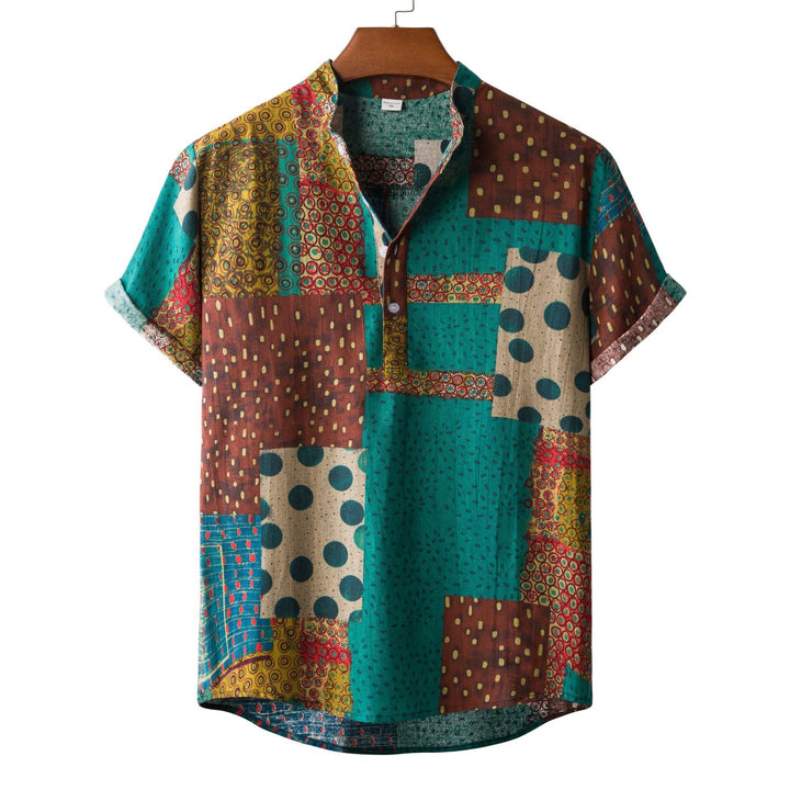 Casual Linen Floral Shirt Men - Muhaab