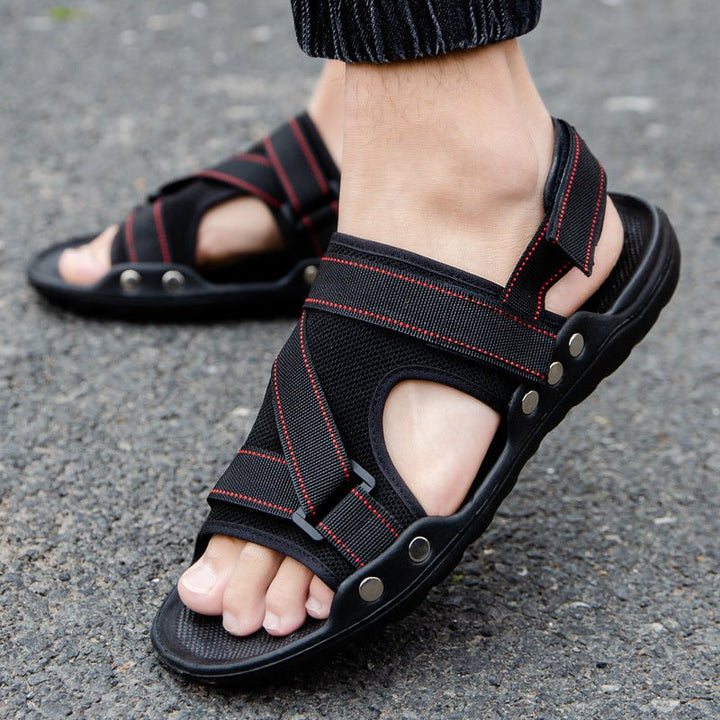 Casual Roman Sandals Men Strap Velcro Shoes - Muhaab