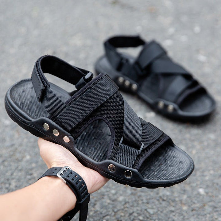 Casual Roman Sandals Men Strap Velcro Shoes - Muhaab