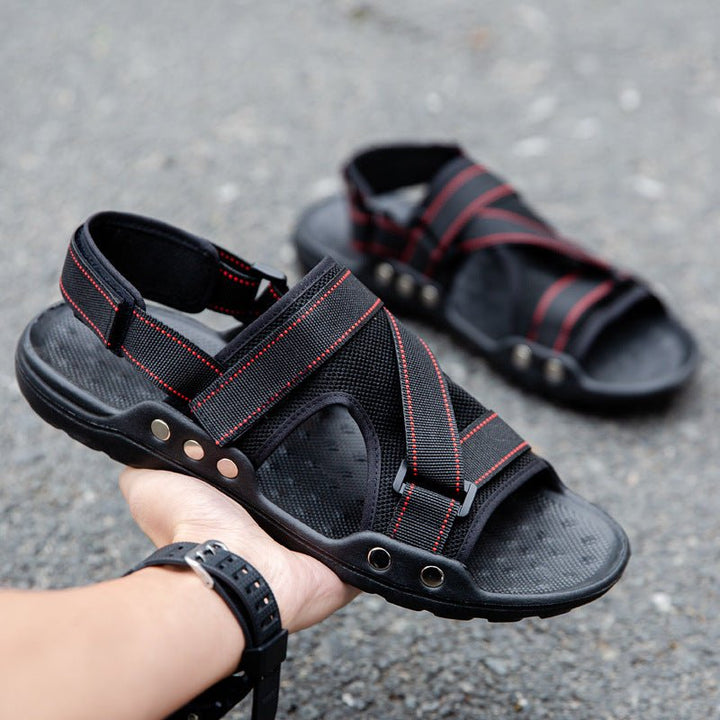 Casual Roman Sandals Men Strap Velcro Shoes - Muhaab