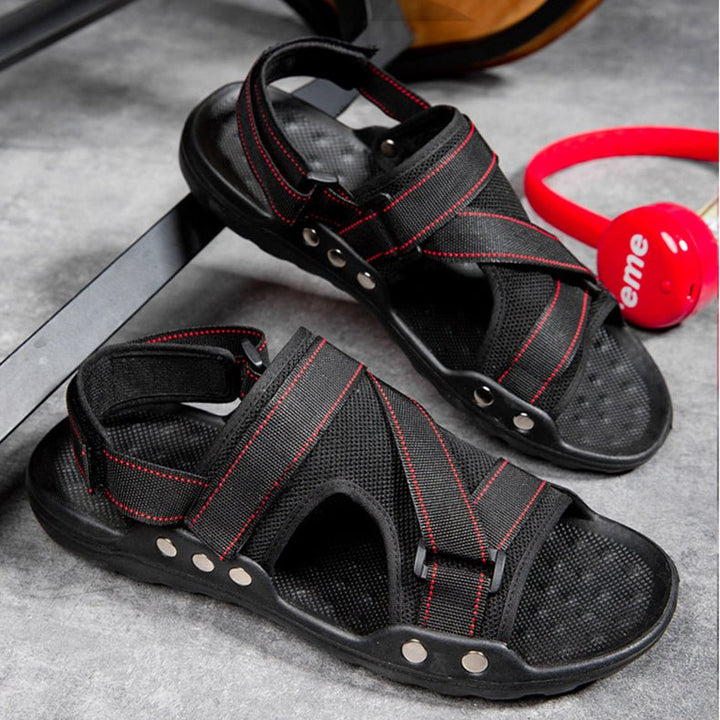 Casual Roman Sandals Men Strap Velcro Shoes - Muhaab