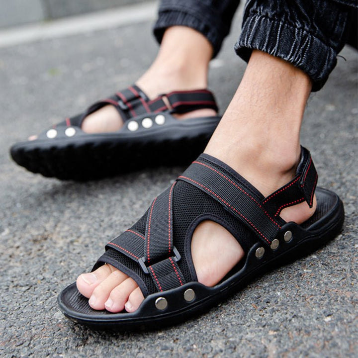 Casual Roman Sandals Men Strap Velcro Shoes - Muhaab