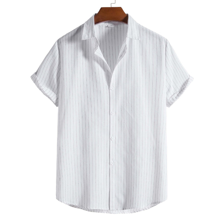 Casual Striped Short-sleeved Shirt For Men - Muhaab