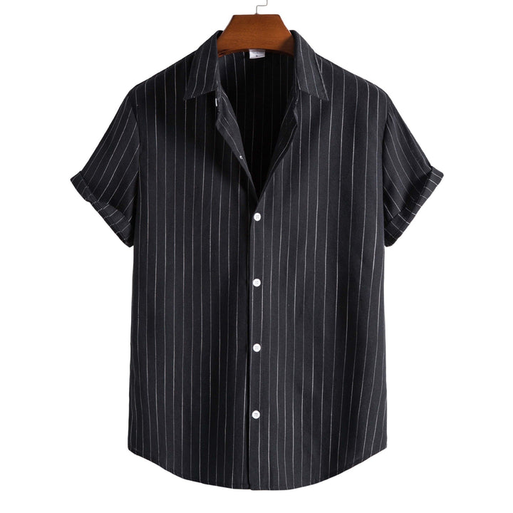 Casual Striped Short-sleeved Shirt For Men - Muhaab