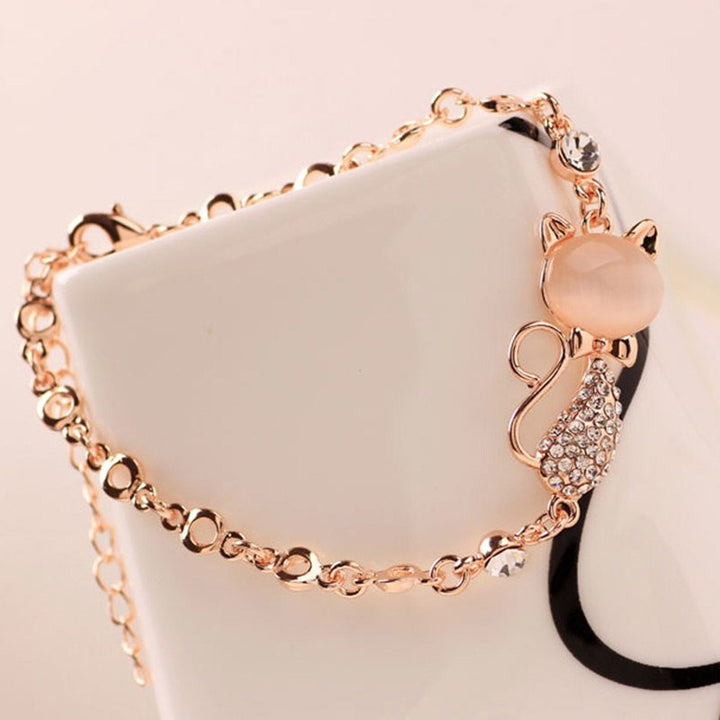 Cat bracelet with diamond alloy jewelry - Muhaab