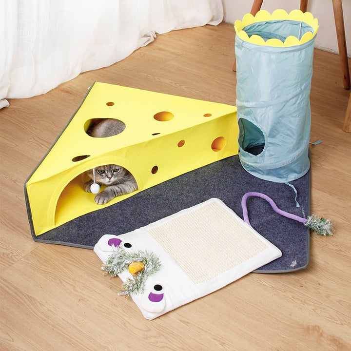 Cat Supplies Cheese Folding Tunnel Nest - Muhaab