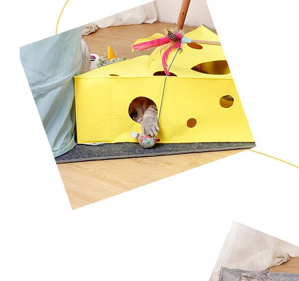 Cat Supplies Cheese Folding Tunnel Nest - Muhaab