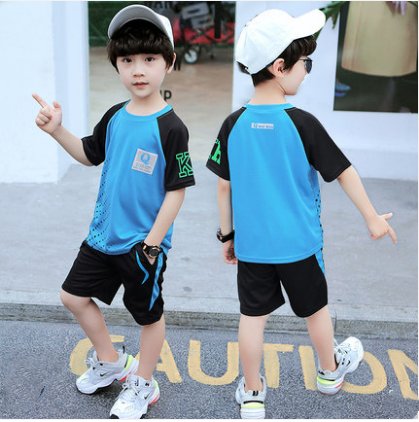 Children's Clothing Boys Summer New Children's Short-Sleeved Suit - Muhaab