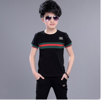 Children's Clothing Boys Summer New Children's Short-Sleeved Suit - Muhaab