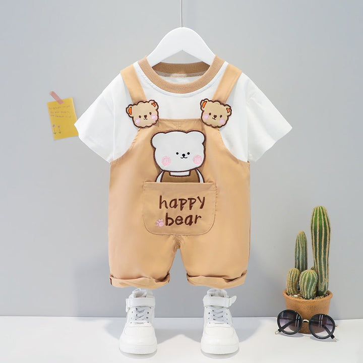 Children's Clothing Men And Women Baby Summer Cartoon Short-sleeved Overalls - Muhaab