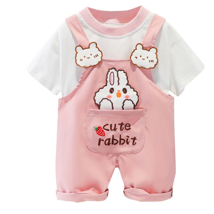 Children's Clothing Men And Women Baby Summer Cartoon Short-sleeved Overalls - Muhaab