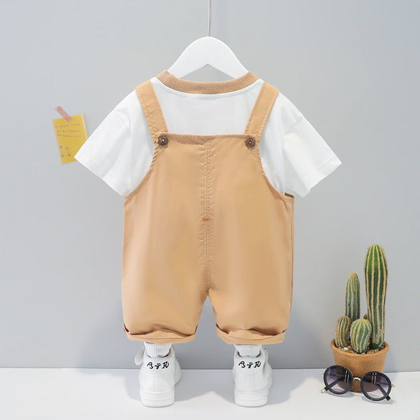 Children's Clothing Men And Women Baby Summer Cartoon Short-sleeved Overalls - Muhaab