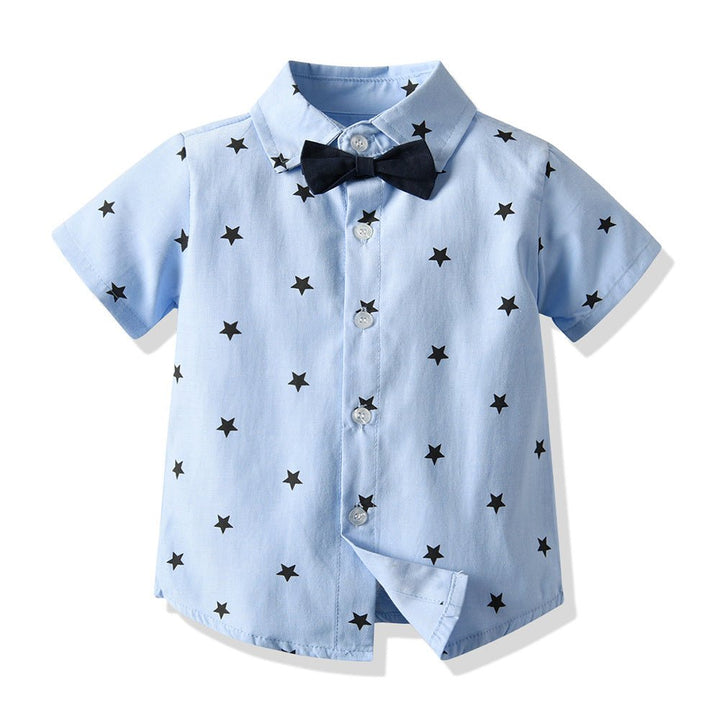 Children's Clothing Summer New Children's Baby Boy Boy's Waistcoat Short Sleeve Shirt Children Birthday Clothes - Muhaab