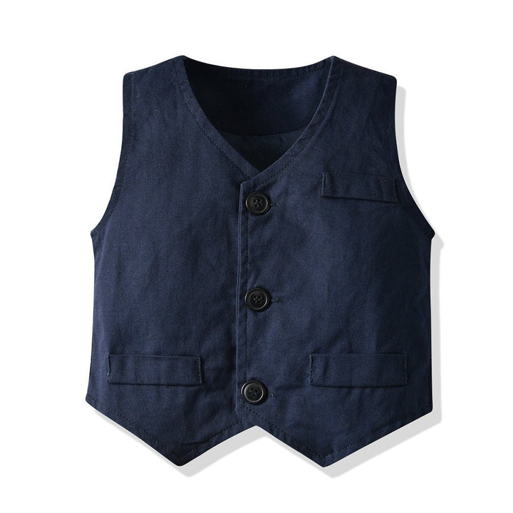 Children's Clothing Summer New Children's Baby Boy Boy's Waistcoat Short Sleeve Shirt Children Birthday Clothes - Muhaab