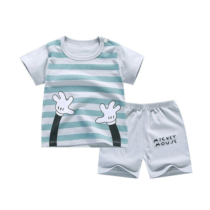 Children's short sleeve suit cotton baby clothes boy shorts - Muhaab