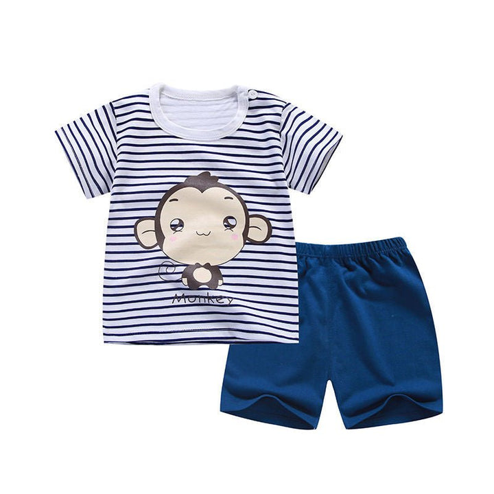 Children's short sleeve suit cotton baby clothes boy shorts - Muhaab