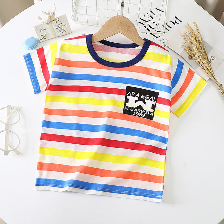 Children's Short-sleeved T-shirt cotton Baby Half-sleeved Bottoming Shirt - Muhaab