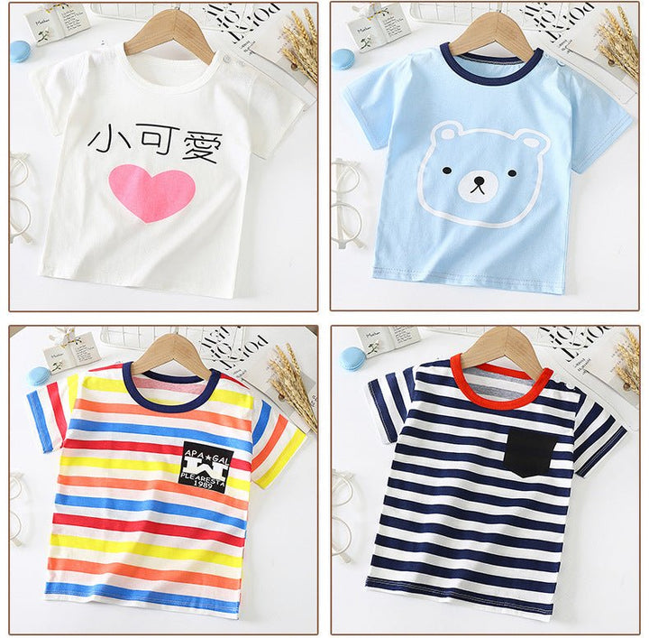 Children's Short-sleeved T-shirt cotton Baby Half-sleeved Bottoming Shirt - Muhaab