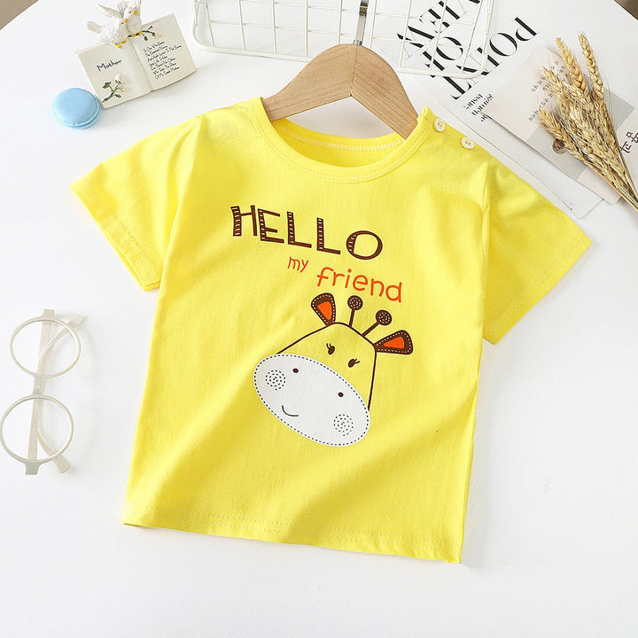 Children's Short-sleeved T-shirt cotton Baby Half-sleeved Bottoming Shirt - Muhaab