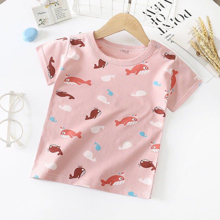 Children's Short-sleeved T-shirt cotton Baby Half-sleeved Bottoming Shirt - Muhaab