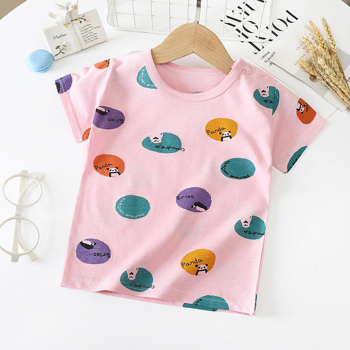 Children's Short-sleeved T-shirt cotton Baby Half-sleeved Bottoming Shirt - Muhaab