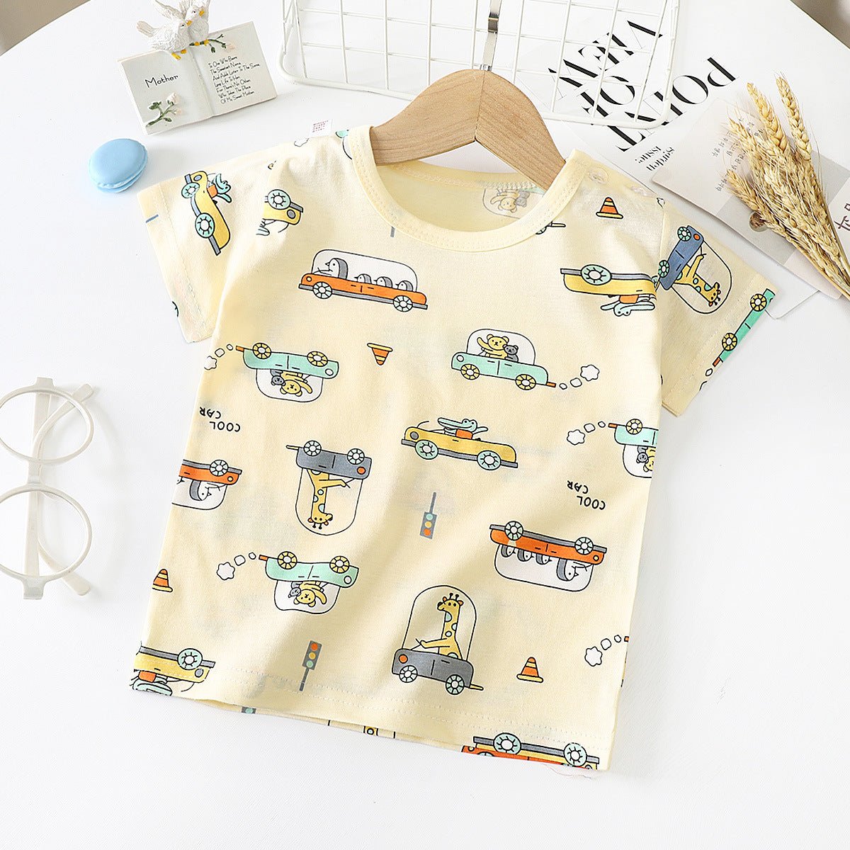 Children's Short-sleeved T-shirt cotton Baby Half-sleeved Bottoming Shirt - Muhaab