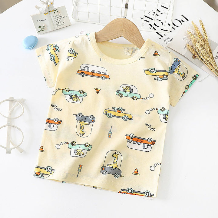 Children's Short-sleeved T-shirt cotton Baby Half-sleeved Bottoming Shirt - Muhaab