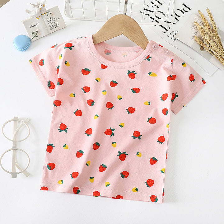 Children's Short-sleeved T-shirt cotton Baby Half-sleeved Bottoming Shirt - Muhaab