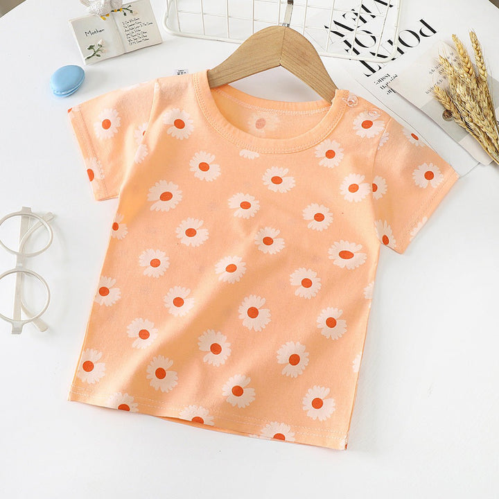 Children's Short-sleeved T-shirt cotton Baby Half-sleeved Bottoming Shirt - Muhaab