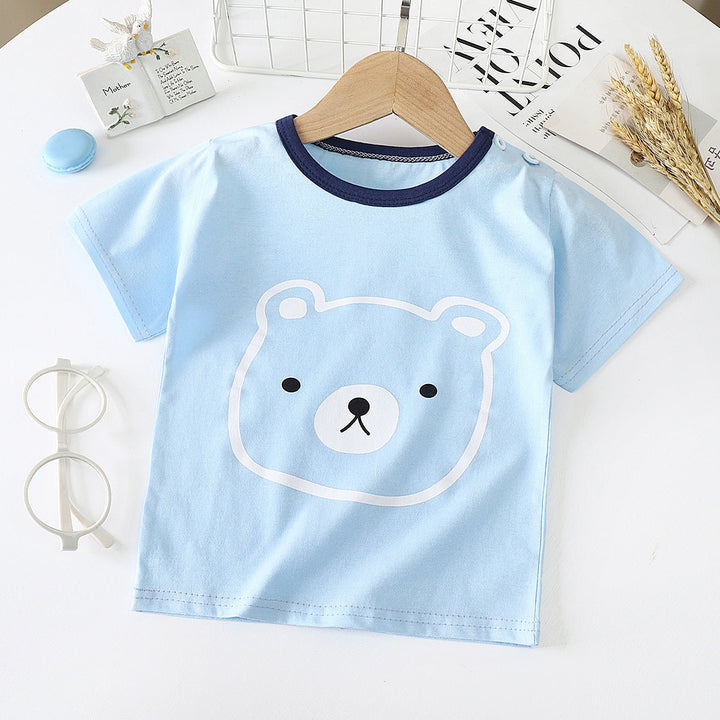 Children's Short-sleeved T-shirt cotton Baby Half-sleeved Bottoming Shirt - Muhaab