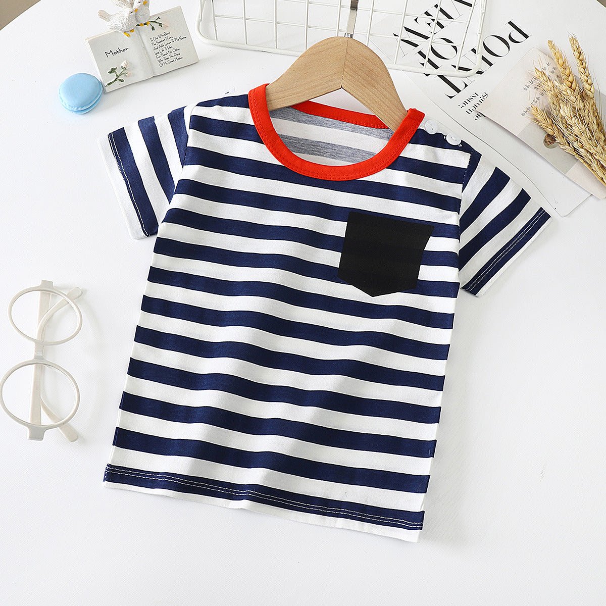 Children's Short-sleeved T-shirt cotton Baby Half-sleeved Bottoming Shirt - Muhaab